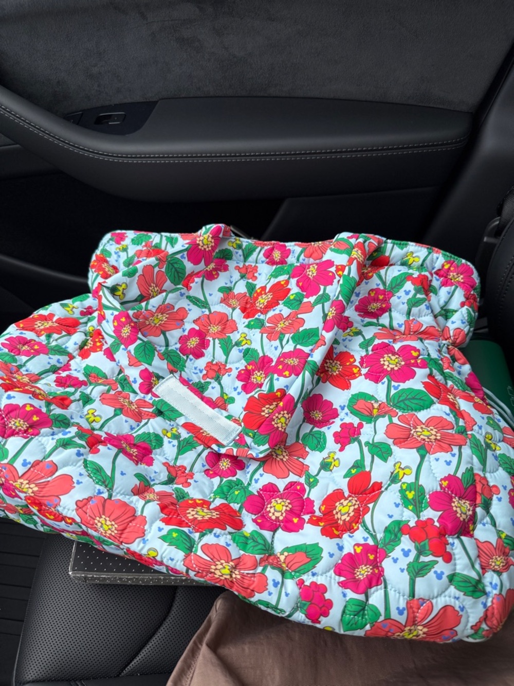 Vera Bradley Quilted Floral Tote in Pink & Green ( Disney collection)